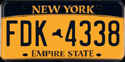 NY license plate FDK4338
