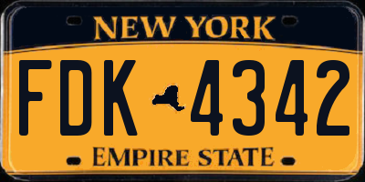 NY license plate FDK4342
