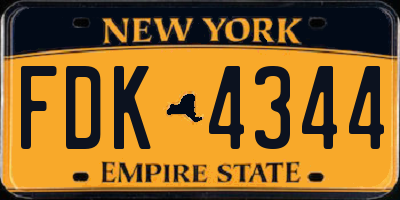 NY license plate FDK4344