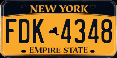NY license plate FDK4348
