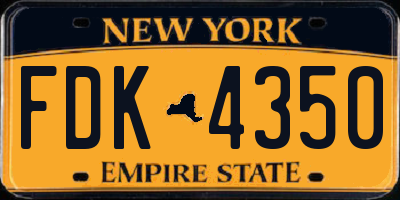 NY license plate FDK4350