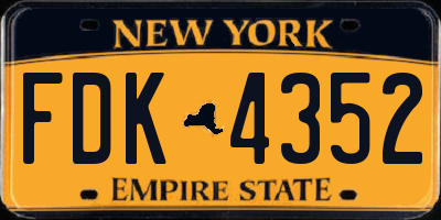 NY license plate FDK4352