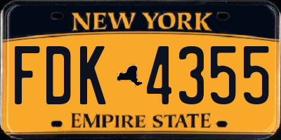 NY license plate FDK4355
