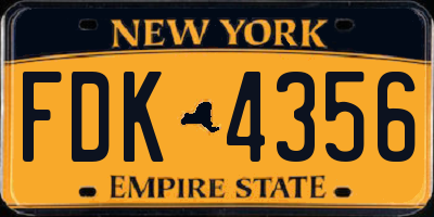 NY license plate FDK4356