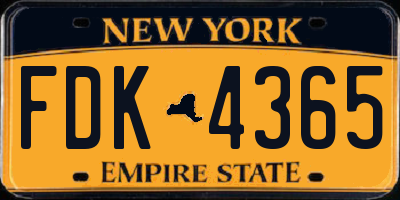 NY license plate FDK4365