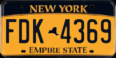 NY license plate FDK4369