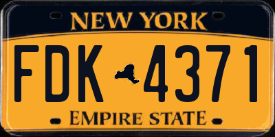 NY license plate FDK4371