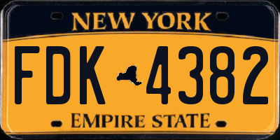 NY license plate FDK4382