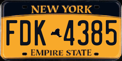 NY license plate FDK4385