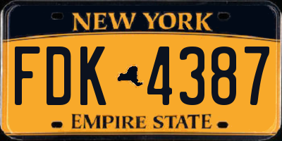 NY license plate FDK4387