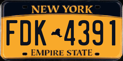 NY license plate FDK4391