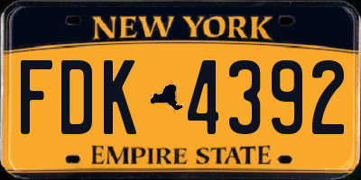 NY license plate FDK4392