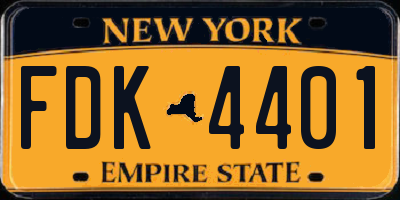 NY license plate FDK4401