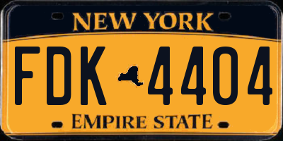 NY license plate FDK4404