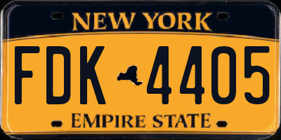 NY license plate FDK4405
