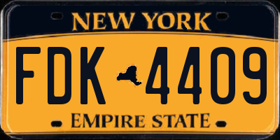 NY license plate FDK4409