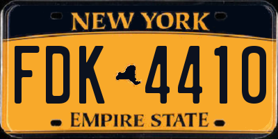 NY license plate FDK4410