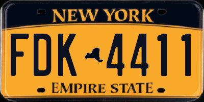 NY license plate FDK4411