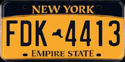 NY license plate FDK4413