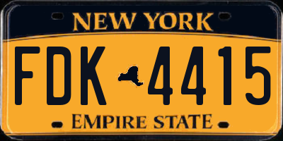 NY license plate FDK4415