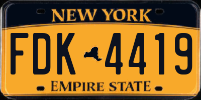 NY license plate FDK4419