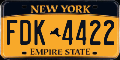 NY license plate FDK4422