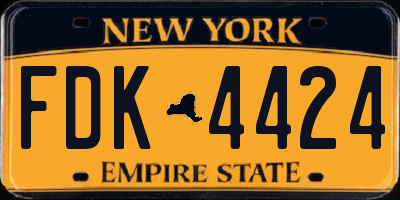 NY license plate FDK4424