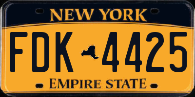 NY license plate FDK4425