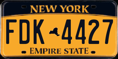NY license plate FDK4427