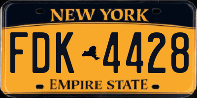 NY license plate FDK4428