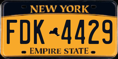 NY license plate FDK4429