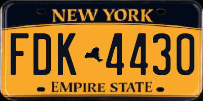 NY license plate FDK4430