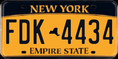 NY license plate FDK4434