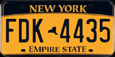 NY license plate FDK4435