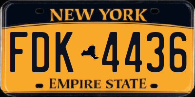 NY license plate FDK4436