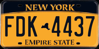 NY license plate FDK4437