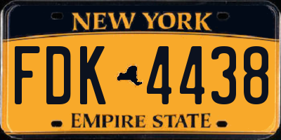 NY license plate FDK4438