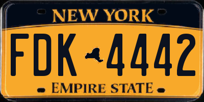 NY license plate FDK4442