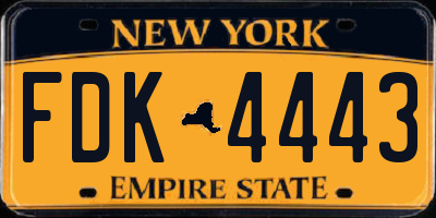 NY license plate FDK4443