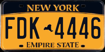 NY license plate FDK4446