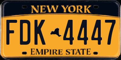 NY license plate FDK4447