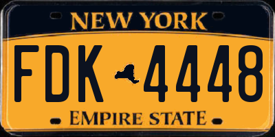 NY license plate FDK4448