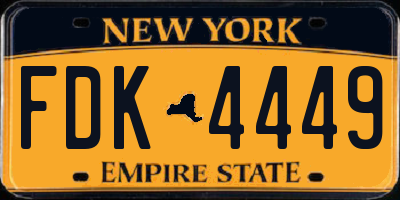 NY license plate FDK4449