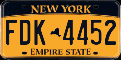 NY license plate FDK4452