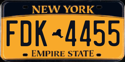 NY license plate FDK4455