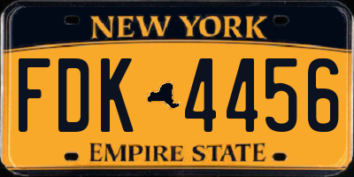 NY license plate FDK4456