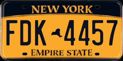 NY license plate FDK4457