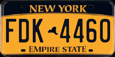 NY license plate FDK4460