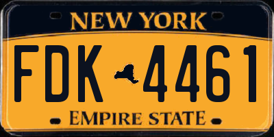 NY license plate FDK4461