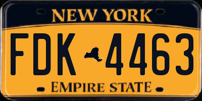 NY license plate FDK4463